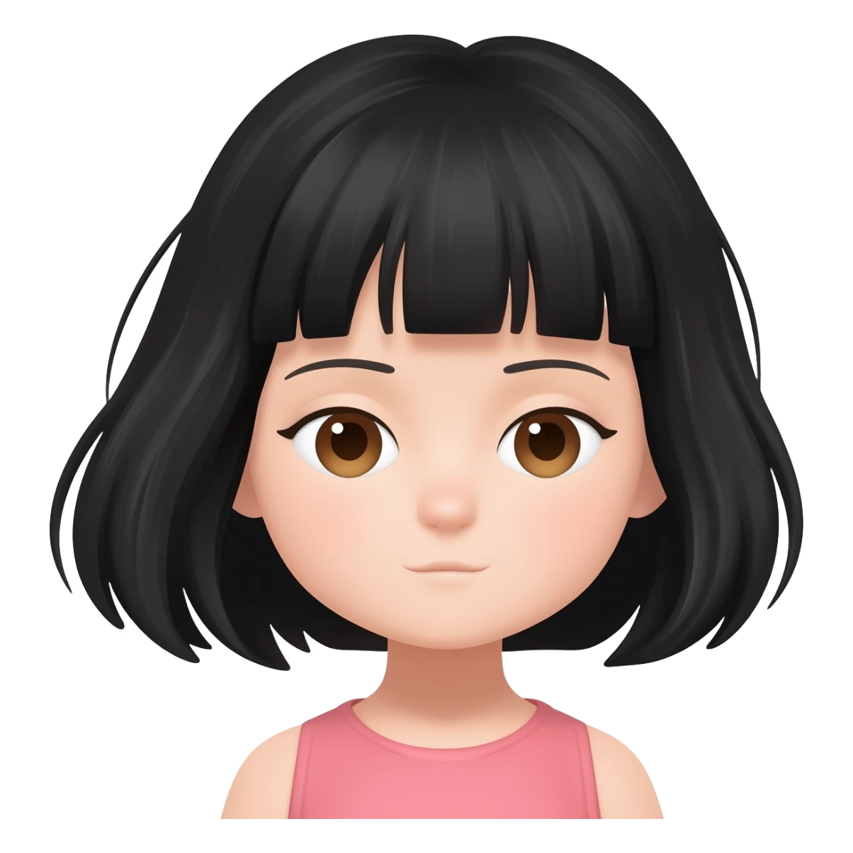 haz una niña con pelo negro ojos cafes y que este durmiendo sticker