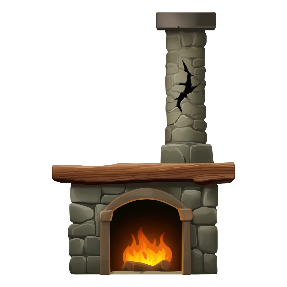 old stove fireplace sticker