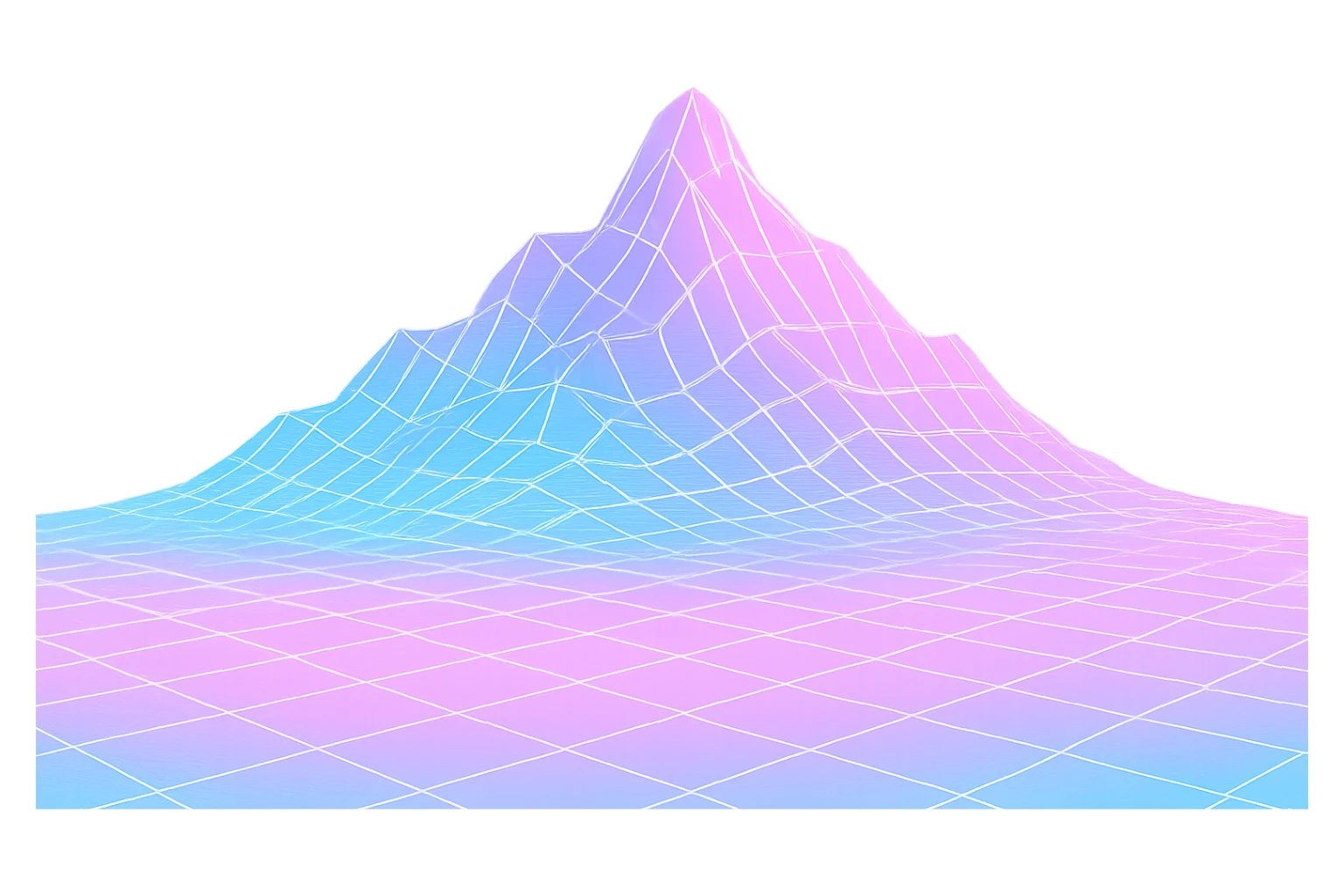 vaporwave style grid mountain, pastel colors sticker