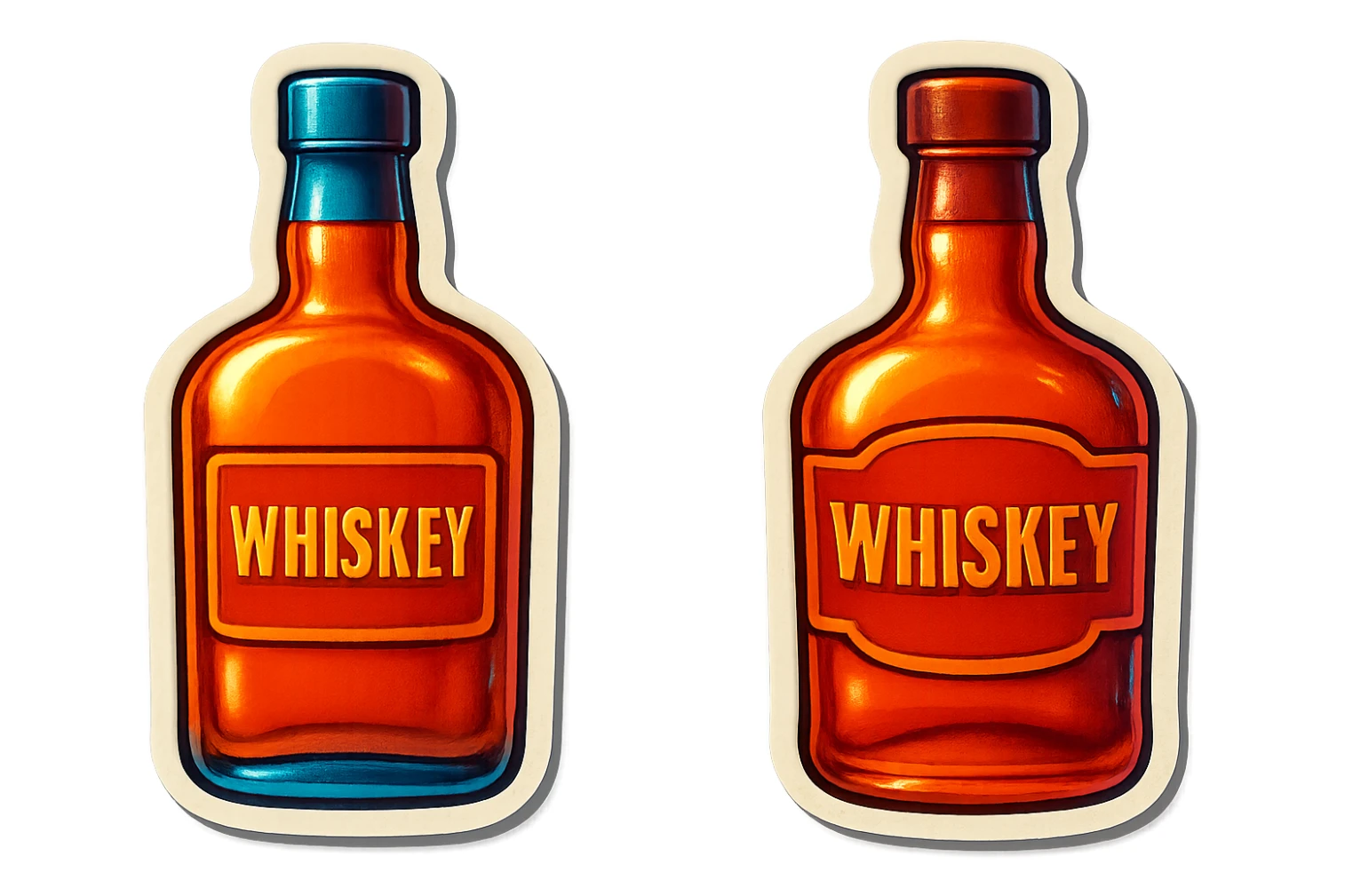 2 bottles of whiskey sticker