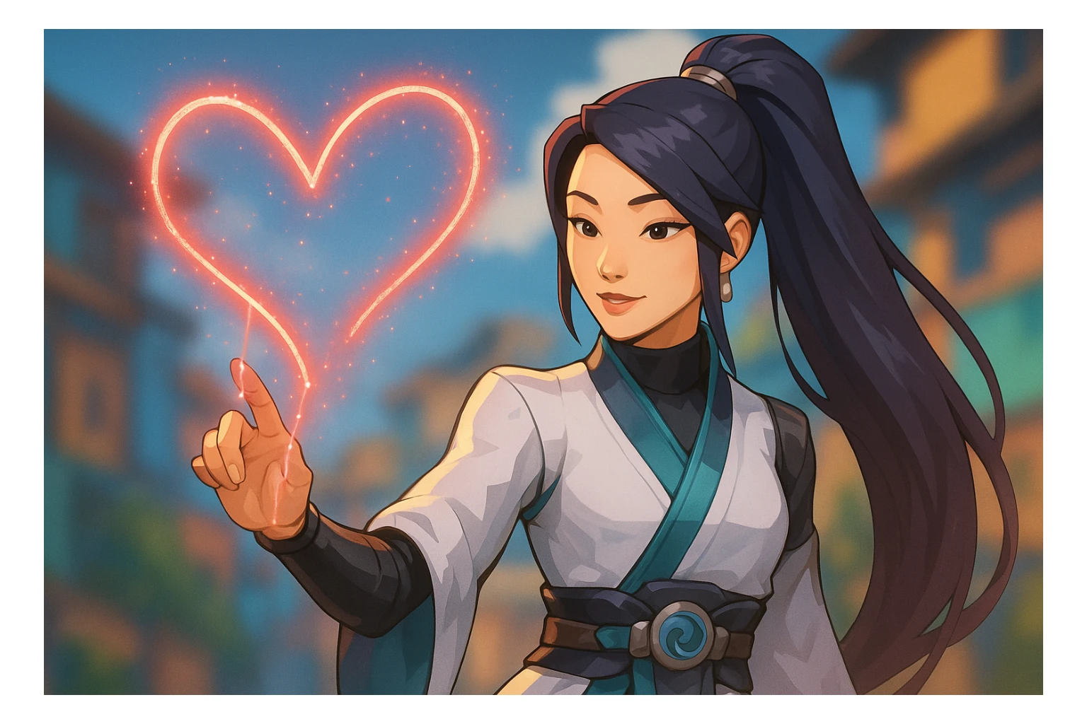 Sage from Valorant draws a heart, the heart must be animated sticker