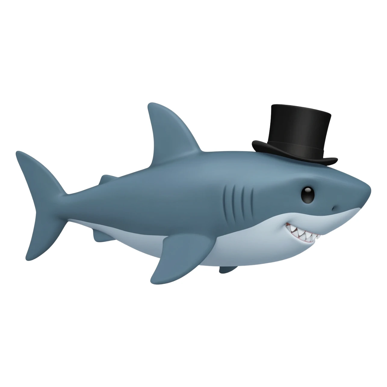 Shark with a top hat sticker