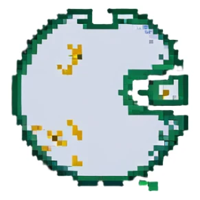 large glowing white Pac-Man power pellet dot in 8-bit arcade style sticker