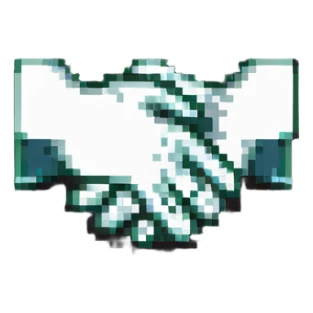 two hands holding each other as a friendship symbol sticker