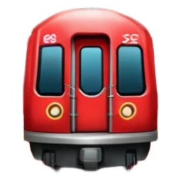 A subway train emoji at the station in the tunnel sticker