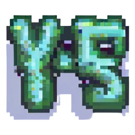 the word 'yes' in green color, pixel art style sticker