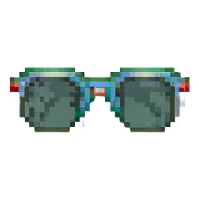 a pair of sunglasses pixel art sticker