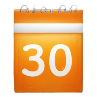 orange calendar with number 30 sticker