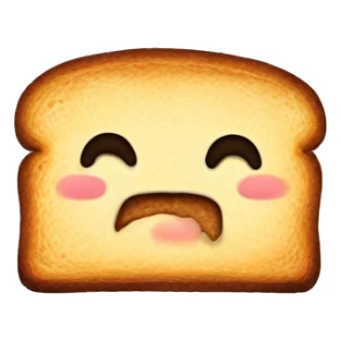 kawai sad burned toast sticker