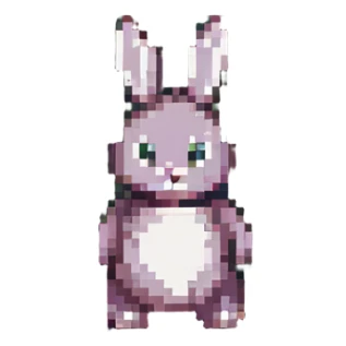 Add a green grassy field under and around the bunny, pixel art style, simple 2D flat colors, no other background details. sticker