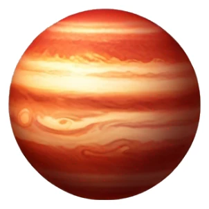 A planet that looks like Jupiter but red sticker