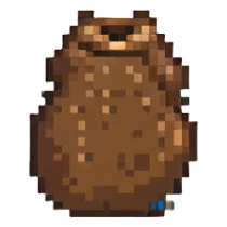 retro and cute pixel art poop coming out of a pixelated butt sticker