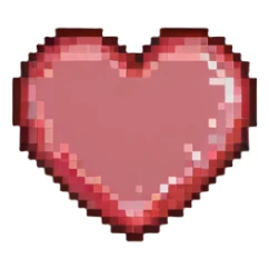 heart pixel art with a small highlight in the corner sticker