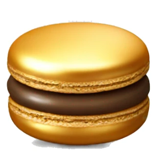 Realistic metallic gold macaroon with gradient colorful filling  sticker