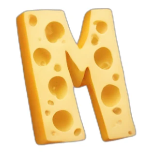 the letter m made of cheese sticker