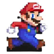 short tiny height Mario running sticker