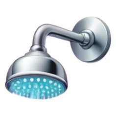 Pink glittery full shower with shower head and wall  sticker