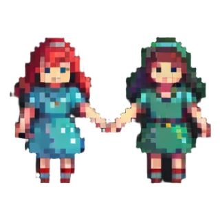 boy and girl holding hands sticker