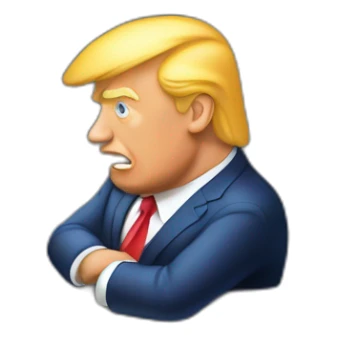 Donald Trump who is on the edge of a building sticker