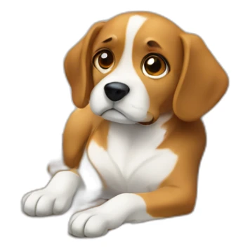 A dog lying on the ground is watching doors sticker