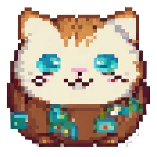 bongo cat, pixel art style, vibrant colors sticker