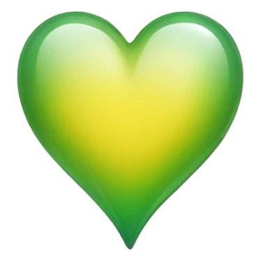 green yellow ombré glass heart sticker