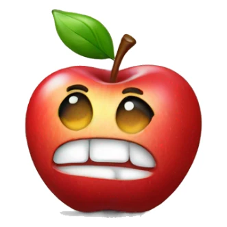 Can you generate an image of a crying apple  sticker