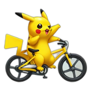 pickachu sur un velo qui fait un dab sticker