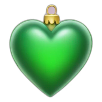 green heart christmas sticker
