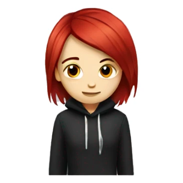 emo girl with red hair sticker