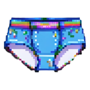 pixel art underwear item from video game sticker