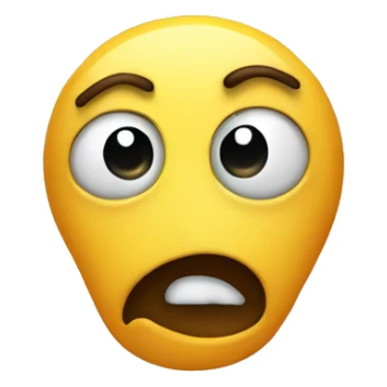 a crying smiley face with a twisted face and eyes crossed over his nose. sticker