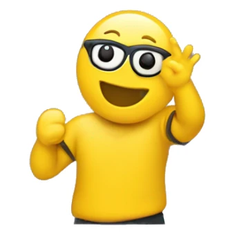 yellow degen wearing  up network written t-shirt, saying hi sticker