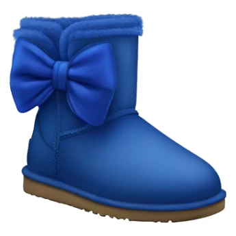 Realistic pair of cobalt blue ugg fur boots with a bow on them. sticker