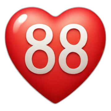 Red heart with the number 85 sticker