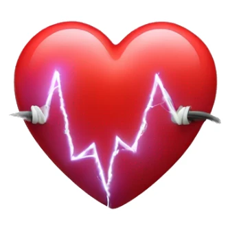 A heart of love with electricity on it sticker