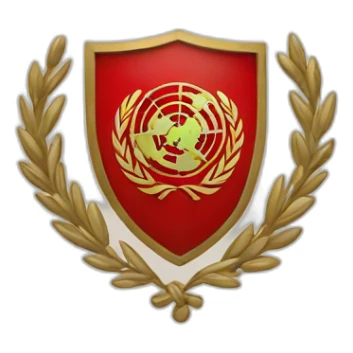 un escudo de color rojo sticker