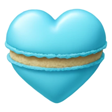 Light blue macaroon in shape of heart  sticker