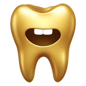 A gold tooth with a gold tooth sticker