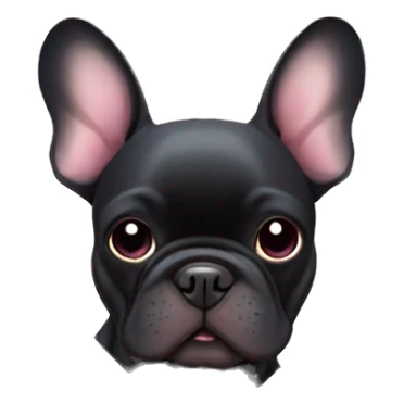 Black French bulldog with pink heart sticker