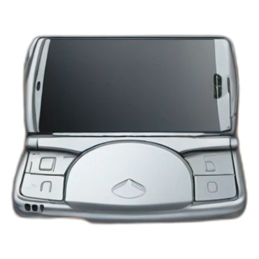 Hand holding Motorola Razr V3 mobile device with the iconic clamshell design sticker