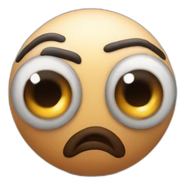 3d sphere with a cartoon Zoglin skin texture with big thoughtful eyes sticker