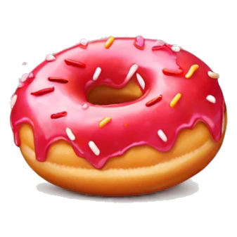 Glazed strawberry donut with sprinkles sticker