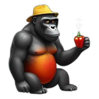 a gorilla smoking hot chili peppers sticker