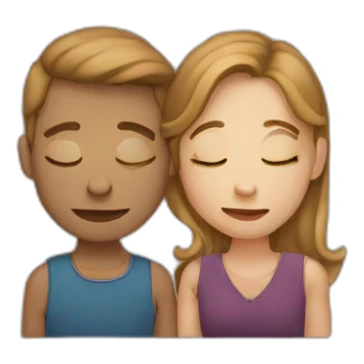 Deux personne qui se font un bisous sticker