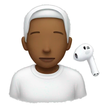 White Outline Of Airpods sticker