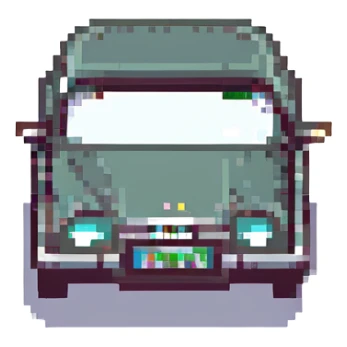 Franco Colapinto driving a blue car, pixel art style sticker