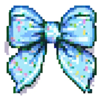 small and cute bow ribbon in pixel art style sticker