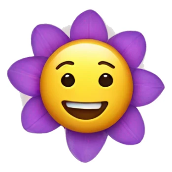 emoji with flower in mouth sticker