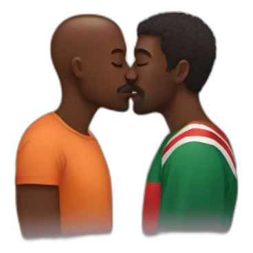 Hungarian man kissing African man sticker